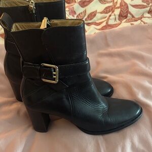 Jack Rogers Black Heeled Boots with Buckle